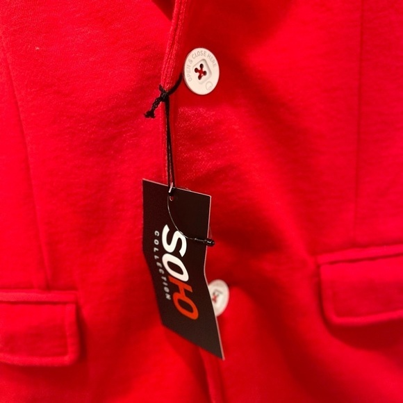 Soho Collection Red Cotton Blend Blazer.Size 48=M - Picture 13 of 16